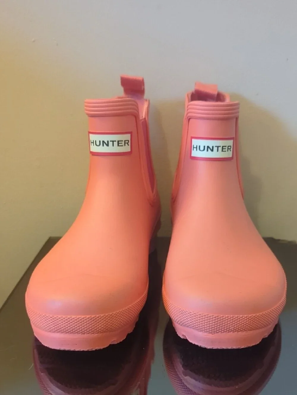 Hunter Coral Pink Chelsea Rain Boots